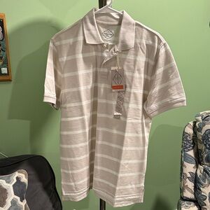 St. John's Bay Gray Striped Polo Shirt